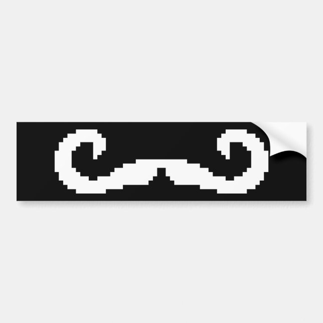 Adesivo Para Carro Bit Pixel Handlebar Mustache (Frente)