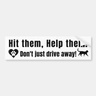 Adesivo Para Carro Black Font "Hit them, Help them!" Bumper Sticker