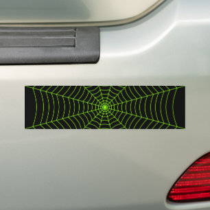 Adesivo Para Carro Black neon green spider web Halloween pattern