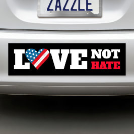Adesivo Para Carro Black USA Flag Heart Love Not Hate Bold Rustic