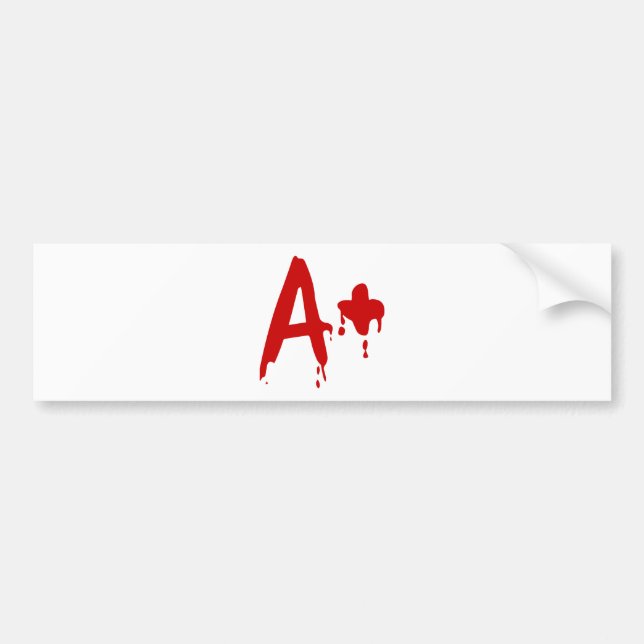 Adesivo Para Carro Blood Group A+ Positive #Horror Hospital (Frente)