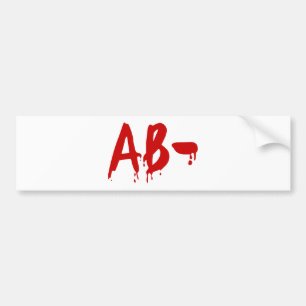 Adesivo Para Carro Blood Group AB - Hospital #Horror Negativo