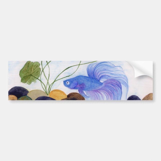 Adesivo Para Carro Blue Betta Fish (Frente)