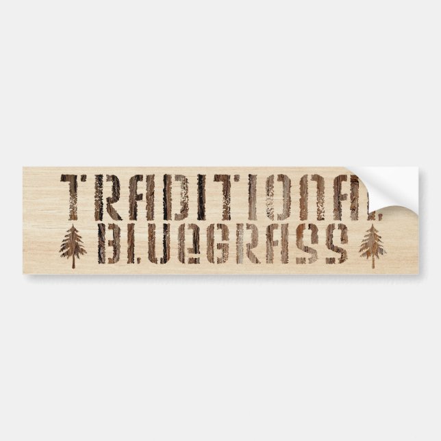 Adesivo Para Carro Bluegrass Tradicional Na Madeira (Frente)