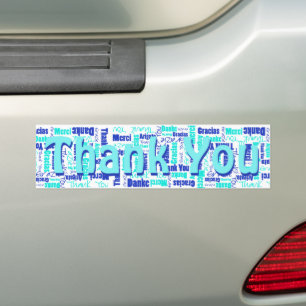 Adesivo Para Carro Blues Typografia Multilingual Obrigado