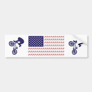 Adesivo Para Carro BMX Rider - Patriótica American Flag+