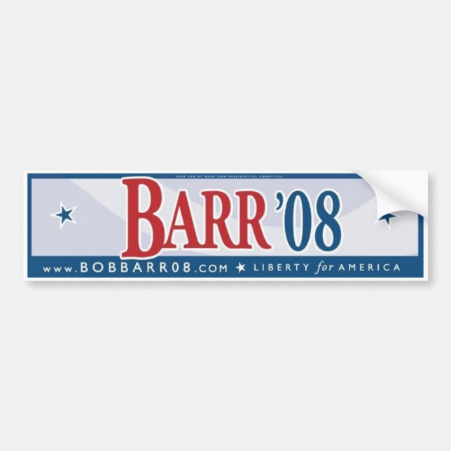 Adesivo Para Carro Bob Barr 08 (Frente)