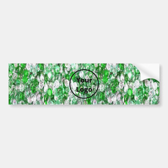 Adesivo Para Carro Bolas de cristal de vidro transparente e verde com (Frente)