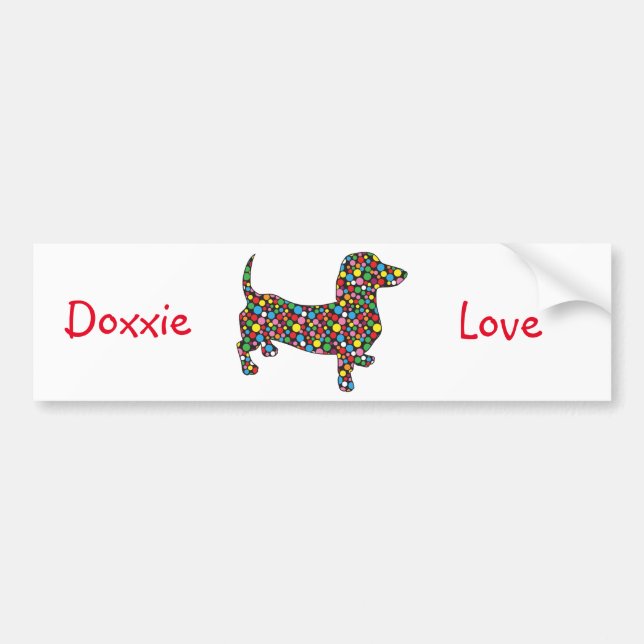 Adesivo Para Carro Bolinhas Dachshund (Frente)