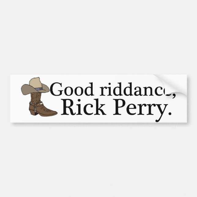 Adesivo Para Carro Bom Riddance, Rick Perry (Frente)