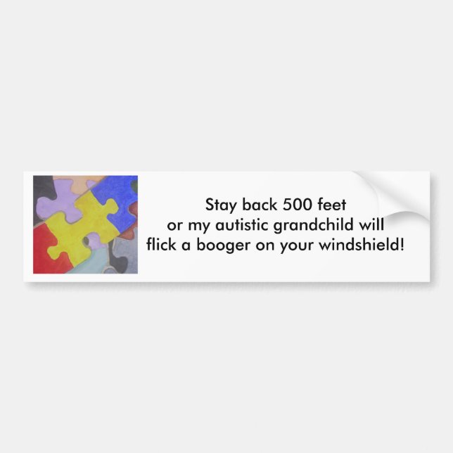 Adesivo Para Carro Booger 2 do autismo (Frente)