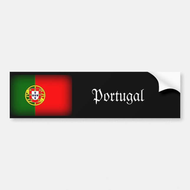Adesivo Para Carro Bordo Negro de Bandeira Portugal (Frente)