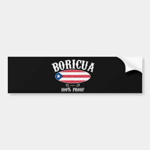 Adesivo Para Carro Boricua 100% Porto Rico Flag Bumper Sticker