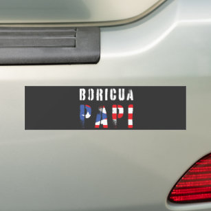 Adesivo Para Carro Boricua Papi Puerto Rican Flag Bumper Sticker