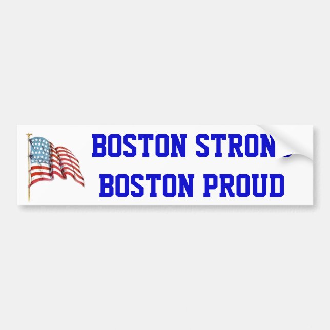 Adesivo Para Carro Boston Boston forte orgulhosa com a bandeira (Frente)