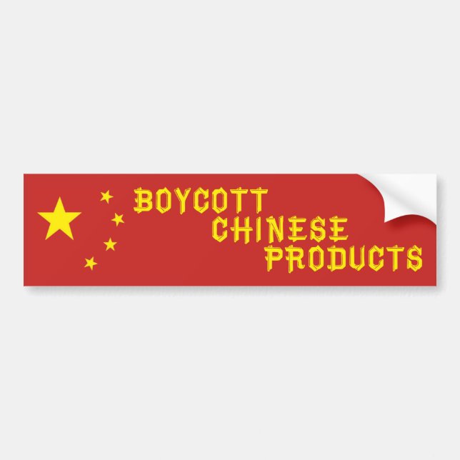 Adesivo Para Carro Boycott Chinese Products (Frente)