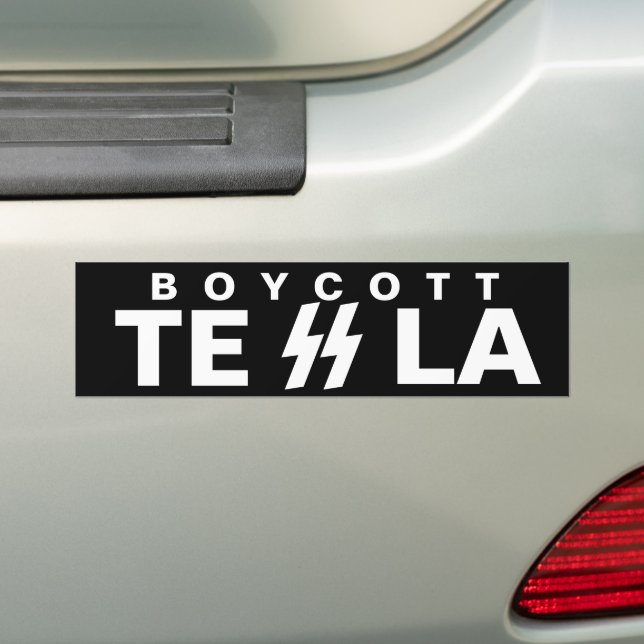 ADESIVO PARA CARRO BOYCOTT TESLA (No carro)