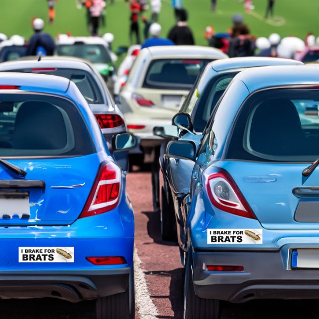 Adesivo Para Carro Braço para Brats engraçado dizendo orgulho de Wisc (I Brake for Brats Bratwurst Pride Wisconsin Sausage Bumper Sticker)