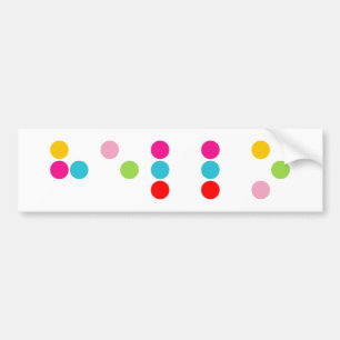 Adesivo Para Carro Braille - idioma cego alfabeto letras saudáveis te