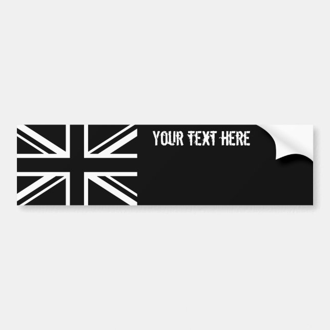 Adesivo Para Carro Branco do preto da bandeira de Inglaterra (Frente)