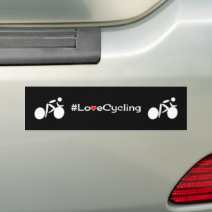 Adesivo Para Carro Branco do slogan do ciclismo do amor no preto