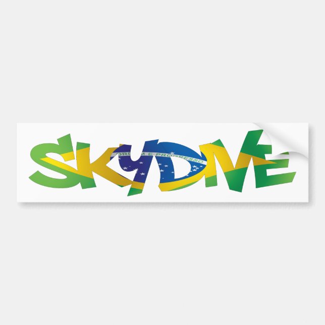 ADESIVO PARA CARRO BRASIL DE SKYDIVE DE BUMPER STICKER (Frente)