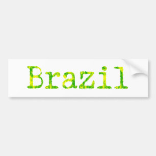 Adesivo Para Carro Brazil Green and Yellow Font