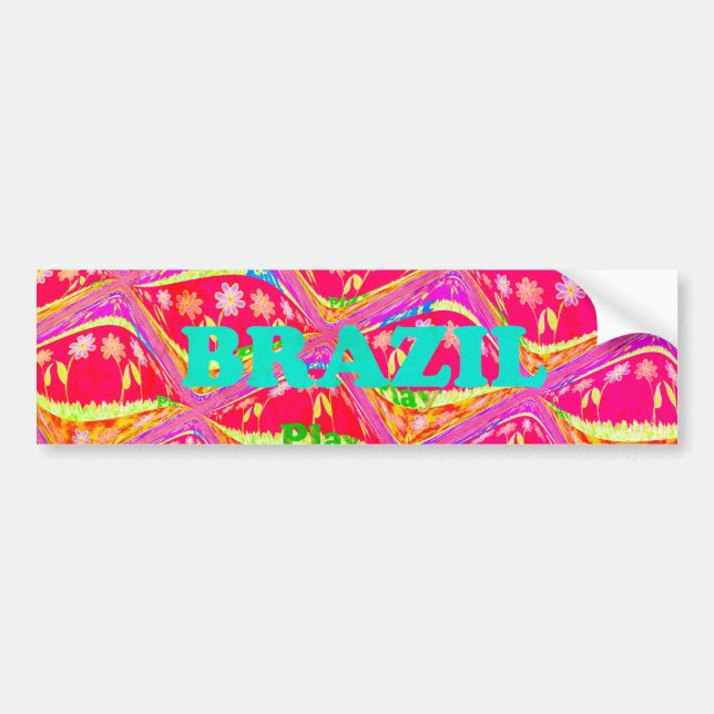 Adesivo Para Carro Brazil  Sticker Template Car Bumper Sticker (Frente)