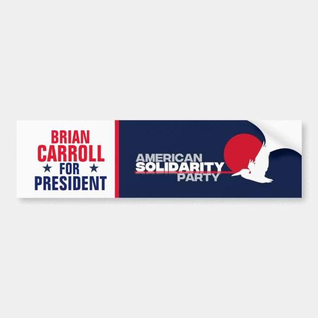 Adesivo Para Carro Brian Carroll para o Presidente 2020 (Frente)