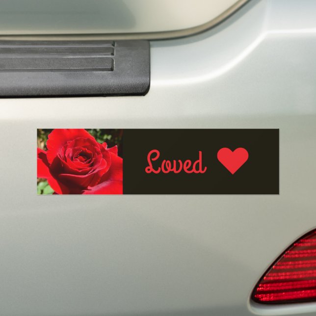 Adesivo Para Carro Bright Red Rose Flower Beautiful Floral (No carro)