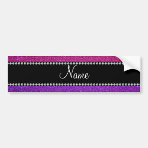 Adesivo Para Carro Brilho cor-de-rosa roxo nome personalizado