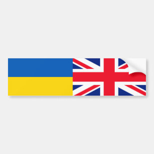 Adesivo Para Carro Britânico Eu apoio a Ucrânia. Bandeiras do Reino U