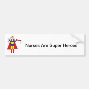 Adesivo Para Carro Brunette Enferve Super Hero Bumper Sticker