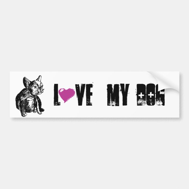 Adesivo Para Carro Buldogue francês Buldog Bumper Sticker (Frente)