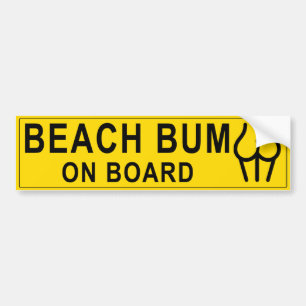 Adesivo Para Carro Bum Amarelo da Praia da Mulher no Conselho