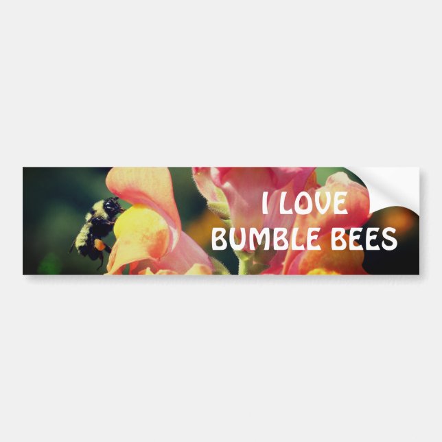 Adesivo Para Carro Bumble Bee On Snapdragon Flower  (Frente)