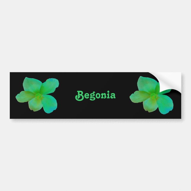Adesivo Para Carro Bumper Personalizável para Begonia Verde (Frente)