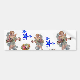 Adesivo Para Carro Bumper Sticker Angels Blue Stars