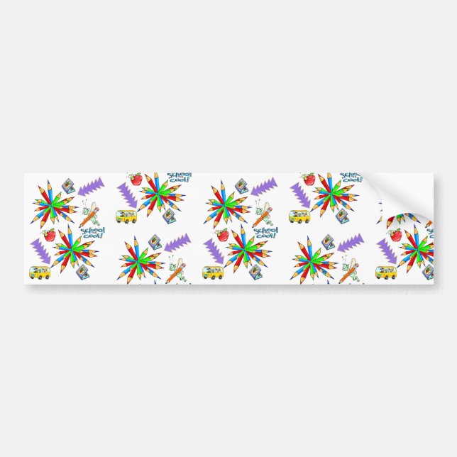 Adesivo Para Carro Bumper Sticker Back to School é Legal (Frente)