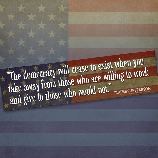 Adesivo Para Carro Bumper Sticker - Citação do Pai Fundador (Thomas Jefferson Bumper Sticker)