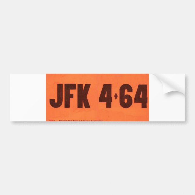 Adesivo Para Carro Bumper Sticker do Estilo de Licença JFK 464 (Frente)
