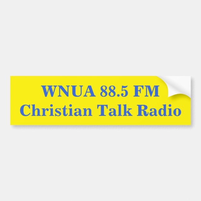 Adesivo Para Carro Bumper Sticker for WNUA 88.5 FM, Williamstown, KY (Frente)