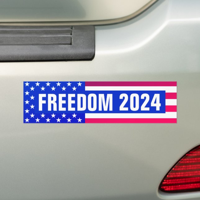 Adesivo Para Carro Bumper Sticker Freedom 2024 (flag) (No carro)