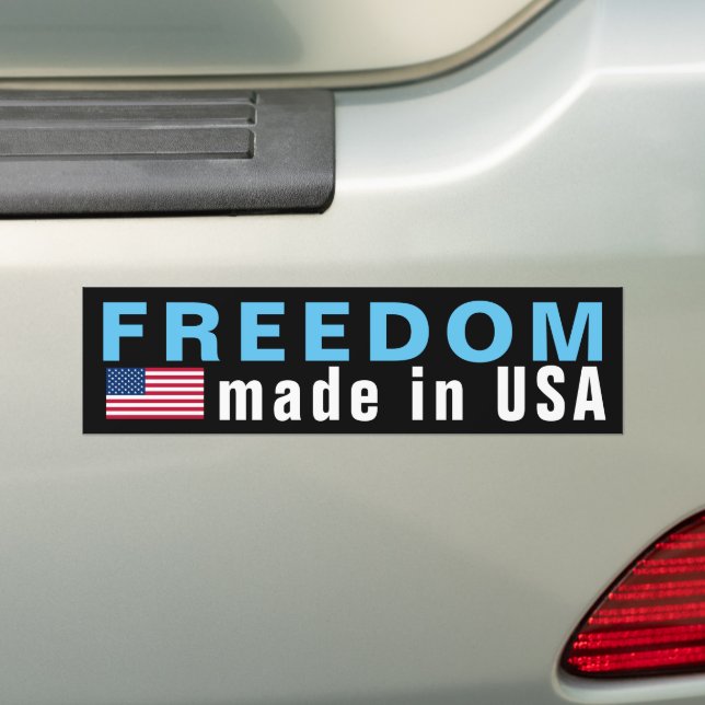 Adesivo Para Carro Bumper Sticker Freedom USA (escuro) (No carro)