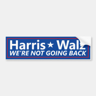 Adesivo Para Carro Bumper Sticker Harris Walz "Não vamos voltar"