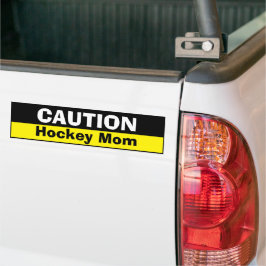 Adesivo Para Carro Bumper Sticker - Mãe de Hockey com Precaução