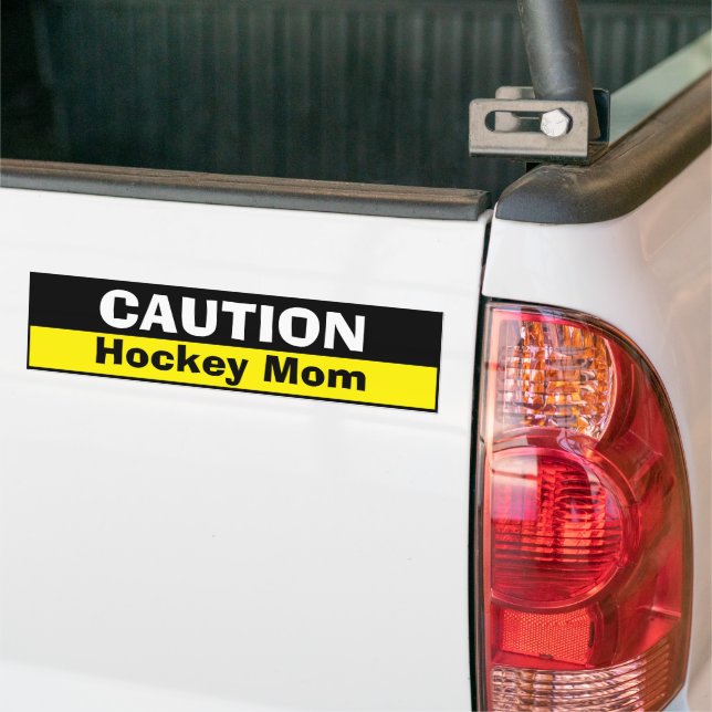Adesivo Para Carro Bumper Sticker - Mãe de Hockey com Precaução (No caminhão)