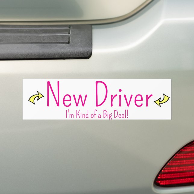 Adesivo Para Carro Bumper Sticker New Driver, eu sou meio que um gran (No carro)
