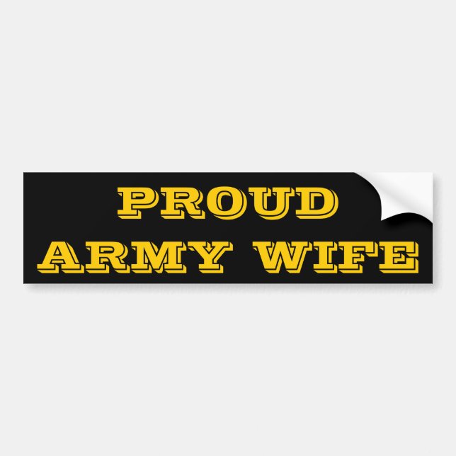 Adesivo Para Carro Bumper Sticker Orgulho Esposa do Exército (Frente)