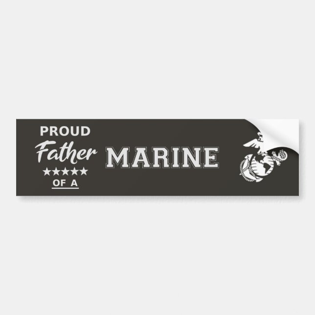 Adesivo Para Carro Bumper Sticker (Orgulhoso Pai de uma MARINA) (Frente)
